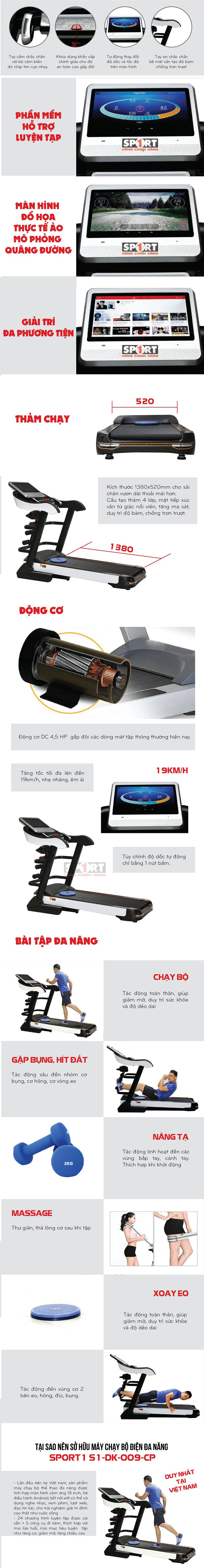 Máy chạy bộ thông minh S1-DK-009-CP Máy chạy bộ thông minh S1-DK-009-CP