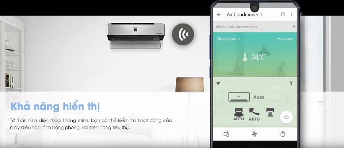 Sử dụng điện thoại điều khiển điều hòa thông minh Sharp