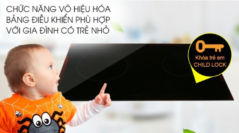 Bếp từ Electrolux EHC726BA tính năng khóa trẻ nhỏ an toàn bảo vệ trẻ nhỏ