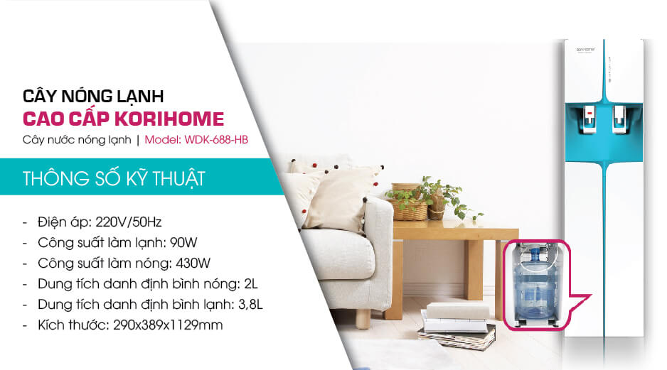 Cây nước nóng lạnh Korihome WDK-688-HB Cây nước nóng lạnh Korihome WDK-688-HB