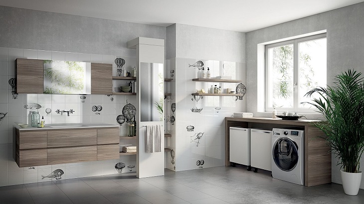 Diện tích đặt máy giặt cửa trên