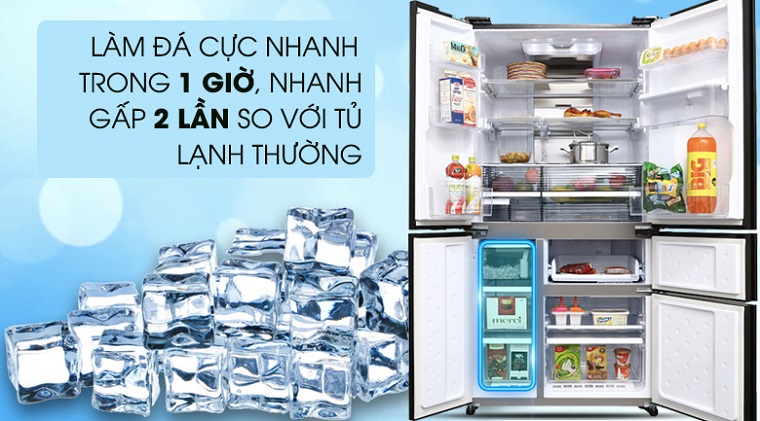 Cách sử dụng chức năng làm đá tự động trên tủ lạnh Sharp 1