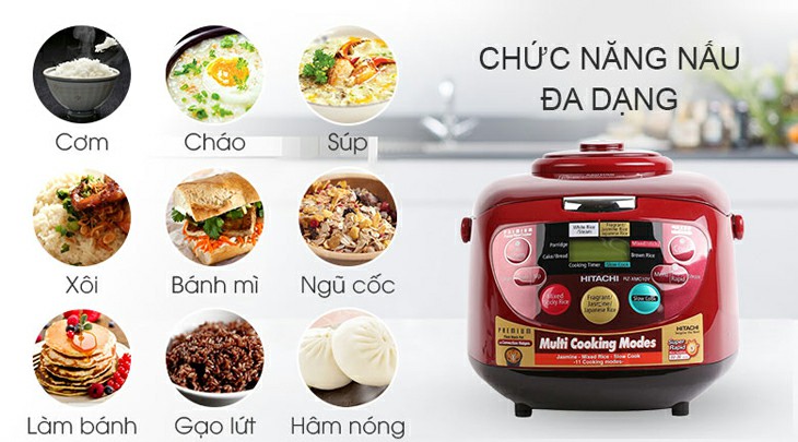chương trình nấu nồi cơm điện Hitachi đa dạng