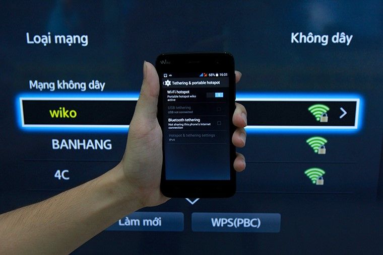 Phát wifi từ điện thoại để kiểm tra tivi hoạt động bình thường hay không