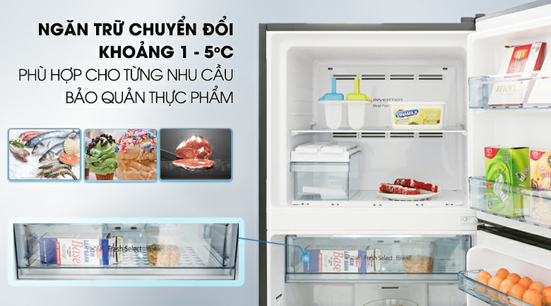 Tủ lạnh Hitachi R-FG450PGV8 GBK Inverter 339 lít 6