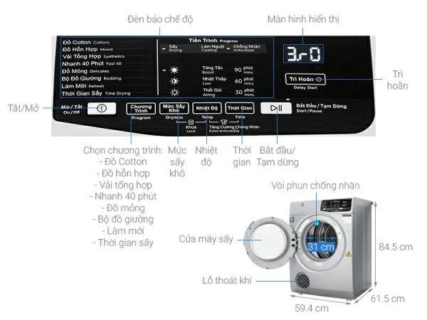 Máy sấy Electrolux EDS805KQSA 8 kg 5