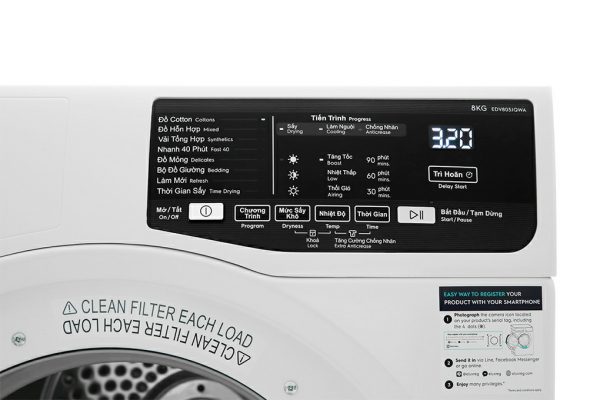 Máy sấy Electrolux EDV805JQWA 8 kg 2