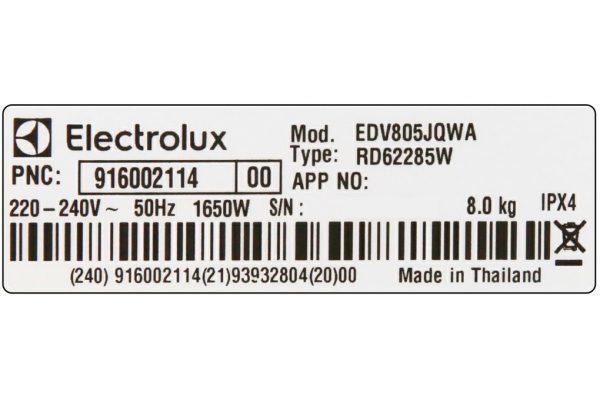Máy sấy Electrolux EDV805JQWA 8 kg 4