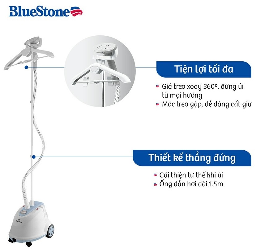 Bàn ủi hơi nước đứng Bluestone GSB-3911 tiện ích