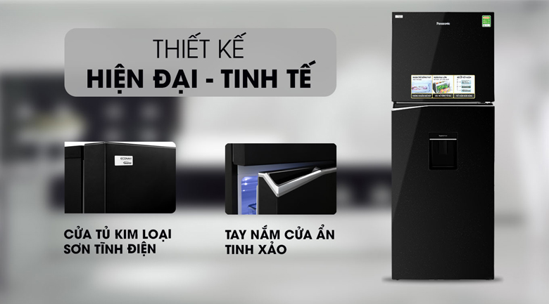 Tủ lạnh Panasonic Inverter 326 lít NR-BL351WKVN kiểu dáng hiện đại