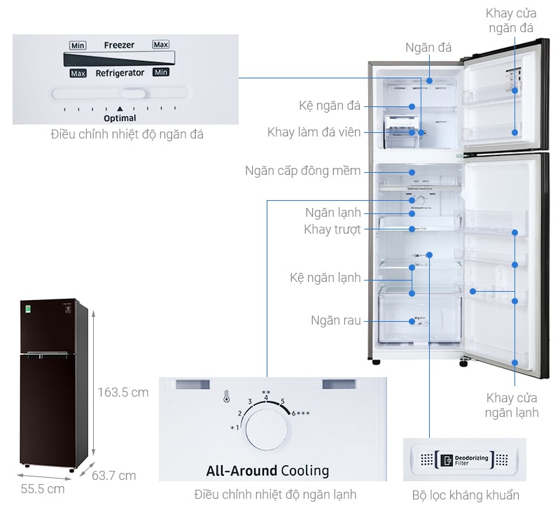 Tủ lạnh Samsung RT25M4032BY 5
