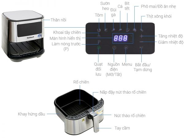 Nồi chiên không dầu Bluestone AFB-5878 2