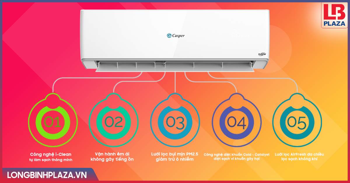 Điều hòa Casper Inverter giá cả cạnh tranh, tính năng thông minh