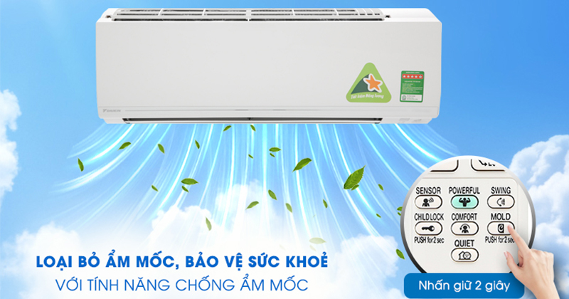7 lý do khiến bạn nên mua điều hòa Daikin loại bỏ ấm mốc