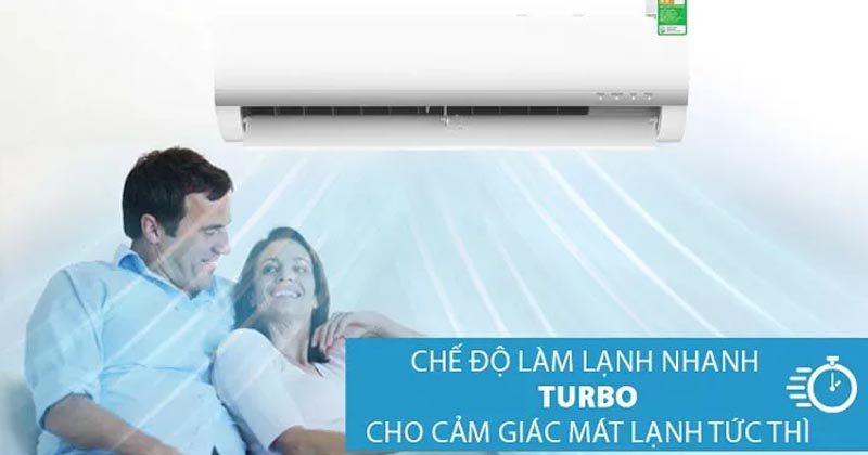 Chế độ Turbo giúp điều hòa Midea có tốc độ làm lạnh cực nhanh