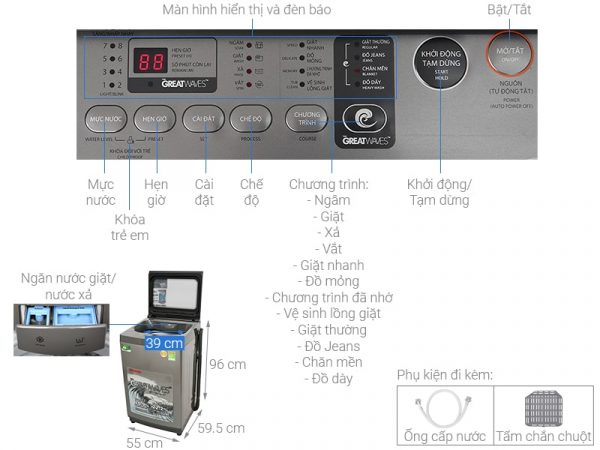 Máy giặt Toshiba 8 kg AW-K905DV(SG) 7