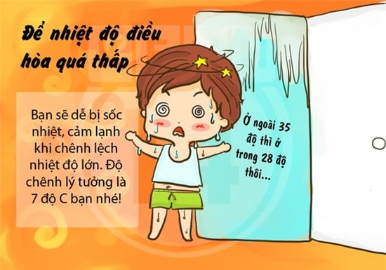 Đièu chỉnh nhiệt độ quá thấp