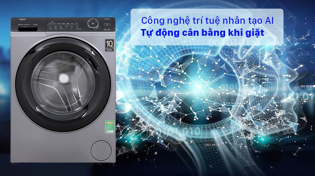 Máy giặt Aqua Inverter 9.0 KG AQD-A900F S 8