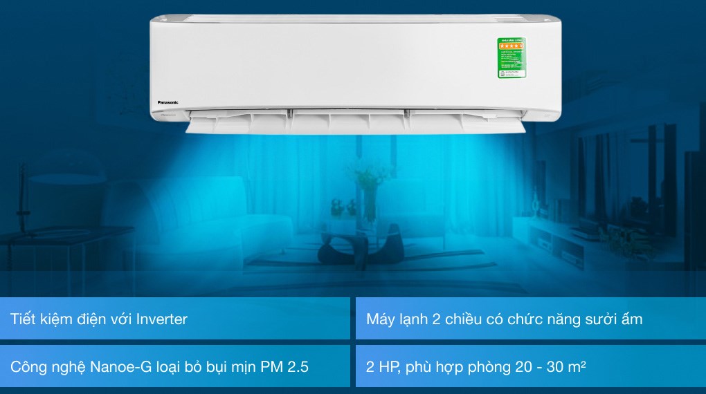 Điều hòa Panasonic Inverter 2 chiều 18000 BTU CS-YZ18UKH-8 3