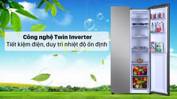 Tủ lạnh Aqua Inverter 480 lít AQR-S480XA(SG) 9