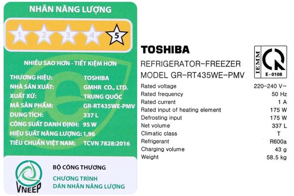 Tủ lạnh Toshiba Inverter 337 lít GR-RT435WE-PMV(06)-MG 10