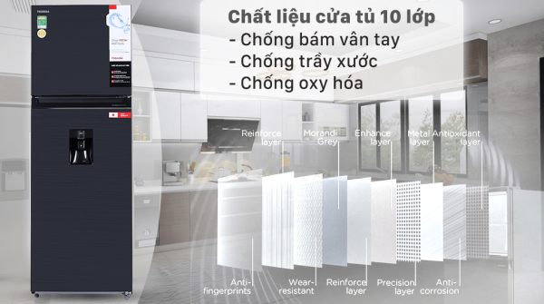 Tủ lạnh Toshiba Inverter 337 lít GR-RT435WE-PMV(06)-MG 14
