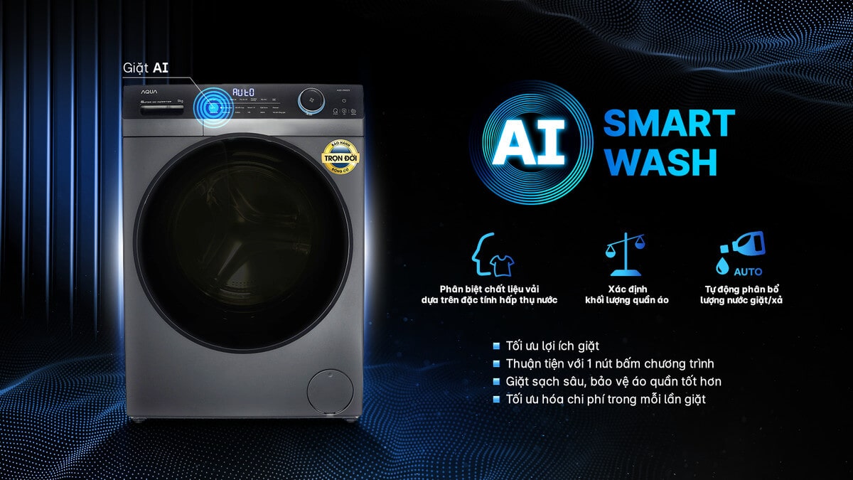 Máy giặt Aqua Inverter 11 kg AQD- D1103G.BK 4
