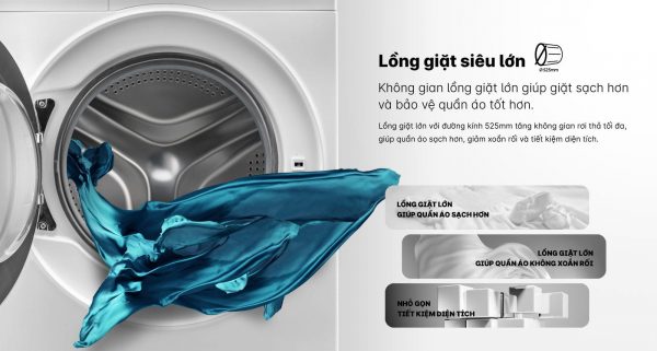 Máy giặt Aqua Inverter 11 kg AQD- D1103G.BK 6