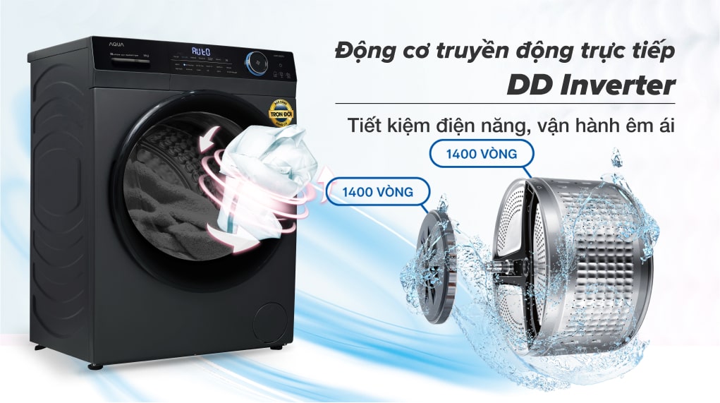 Máy giặt Aqua Inverter 9 kg AQD- D902G BK 14