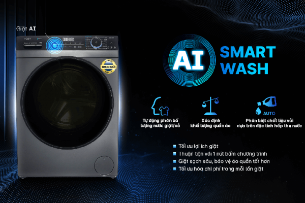 Máy giặt Aqua Inverter 9Kg AQD-D903G.BK 5