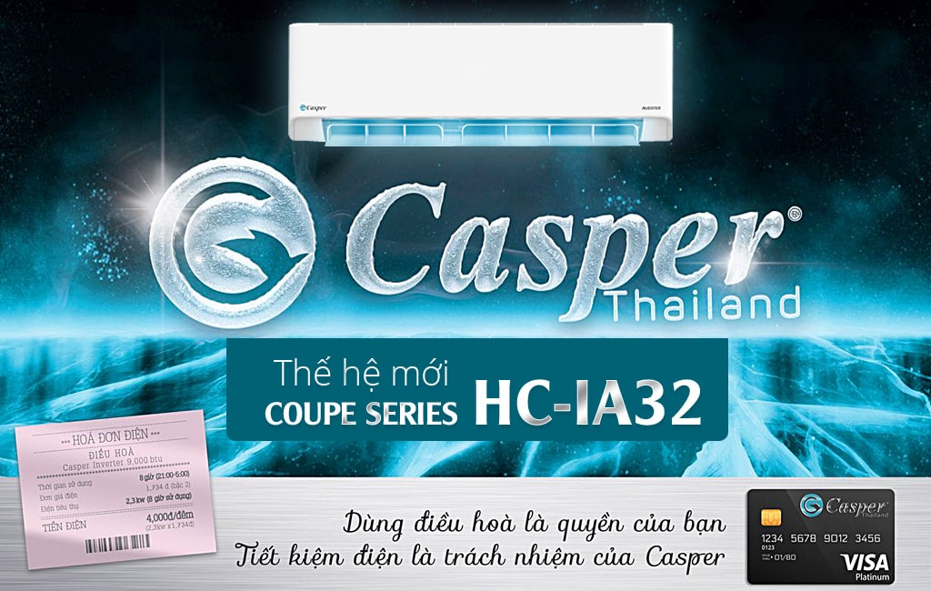 Điều hòa Casper 1 chiều Inverter 12000btu HC-12IA32 2