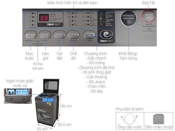Máy giặt Toshiba 9 kg AW-K1005FV(SG) 12