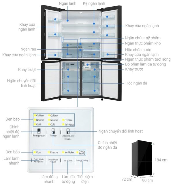 Tủ lạnh Hitachi Inverter 569 lít R-WB640PGV1 GCK 2
