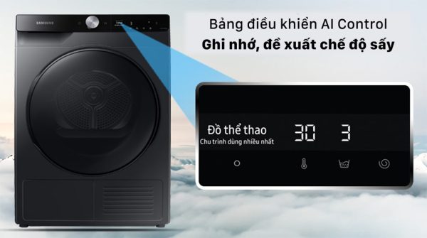 Máy sấy bơm nhiệt Samsung 9 Kg DV90T7240BB 11-min