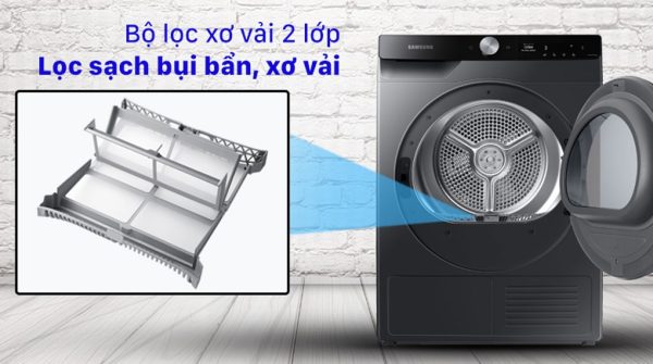 Máy sấy bơm nhiệt Samsung 9 Kg DV90T7240BB 16-min