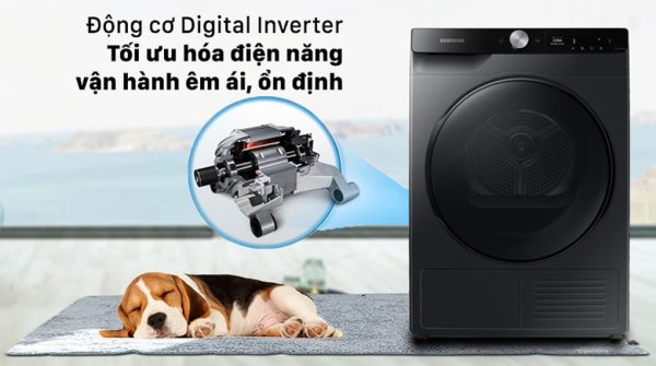 Máy sấy bơm nhiệt Samsung 9 Kg DV90T7240BB 17-min