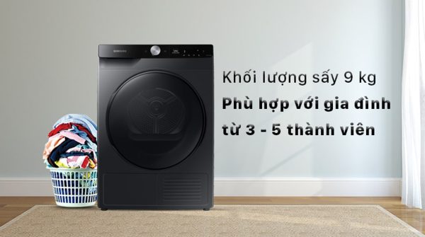 Máy sấy bơm nhiệt Samsung 9 Kg DV90T7240BB 18-min