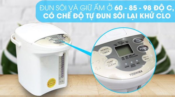 Bình thủy điện Toshiba PLK-45SF(WT)VN 4.5 lít 6-min