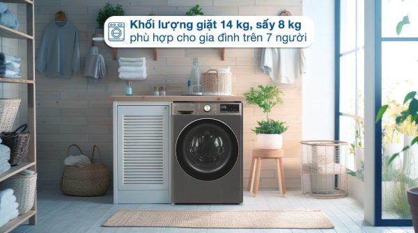 Máy giặt sấy LG AI DD Inverter giặt 14 kg - sấy 8 kg FV1414H3BA 12-min