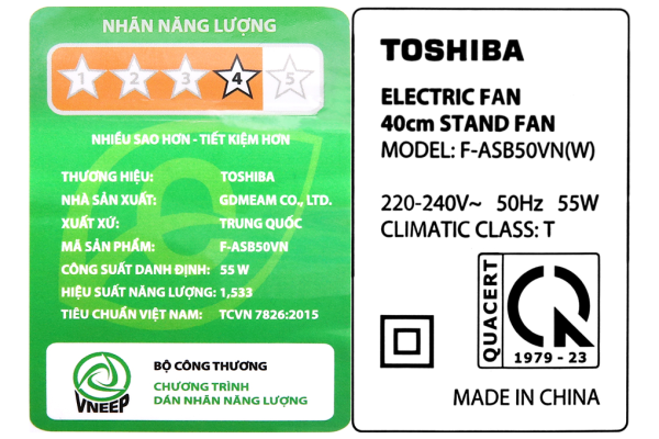 Quạt đứng Toshiba F-ASB50VN(W) 55W 9-min Quạt đứng Toshiba F-ASB50VN(W) 55W 9-min