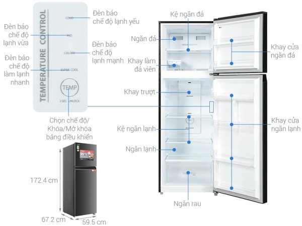 Tủ lạnh Toshiba Inverter 338 lít GR-RT468WE-PMV(58)-MM 14-min
