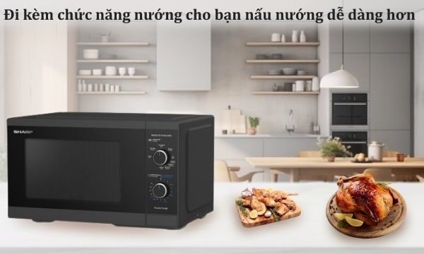 Lò vi sóng có nướng Sharp R-G251TV-BK 25 lít 13-min