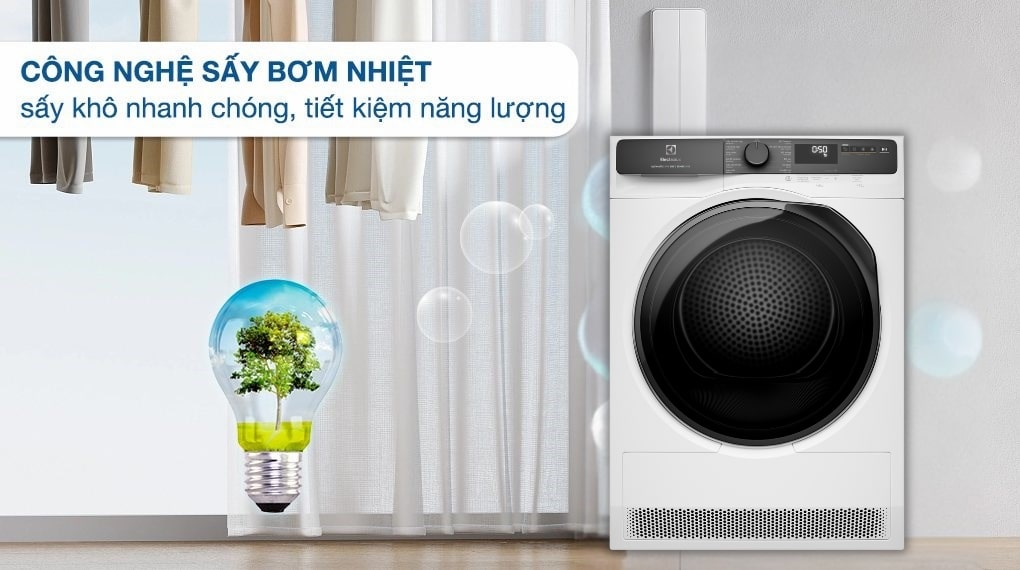 Máy sấy bơm nhiệt Electrolux UltimateCare 8 kg EDH803J5WC 12-min
