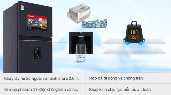 Tủ lạnh Toshiba Inverter 407 lít GR-RT535WE-PMV(06)-MG 16-min