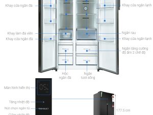 Tủ lạnh Toshiba Inverter 596 lít Side By Side GR-RS780WI-PGV(22)-XK